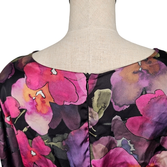 Rinascimento Floral Long Sleeve Mini Dress Statement Sleeves Size XL - Picture 11 of 16